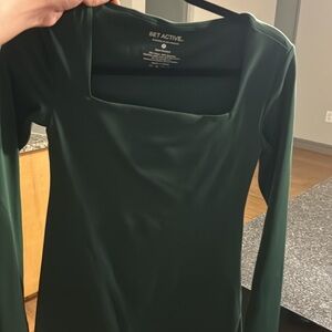 set active workout dress with shorts, green size small